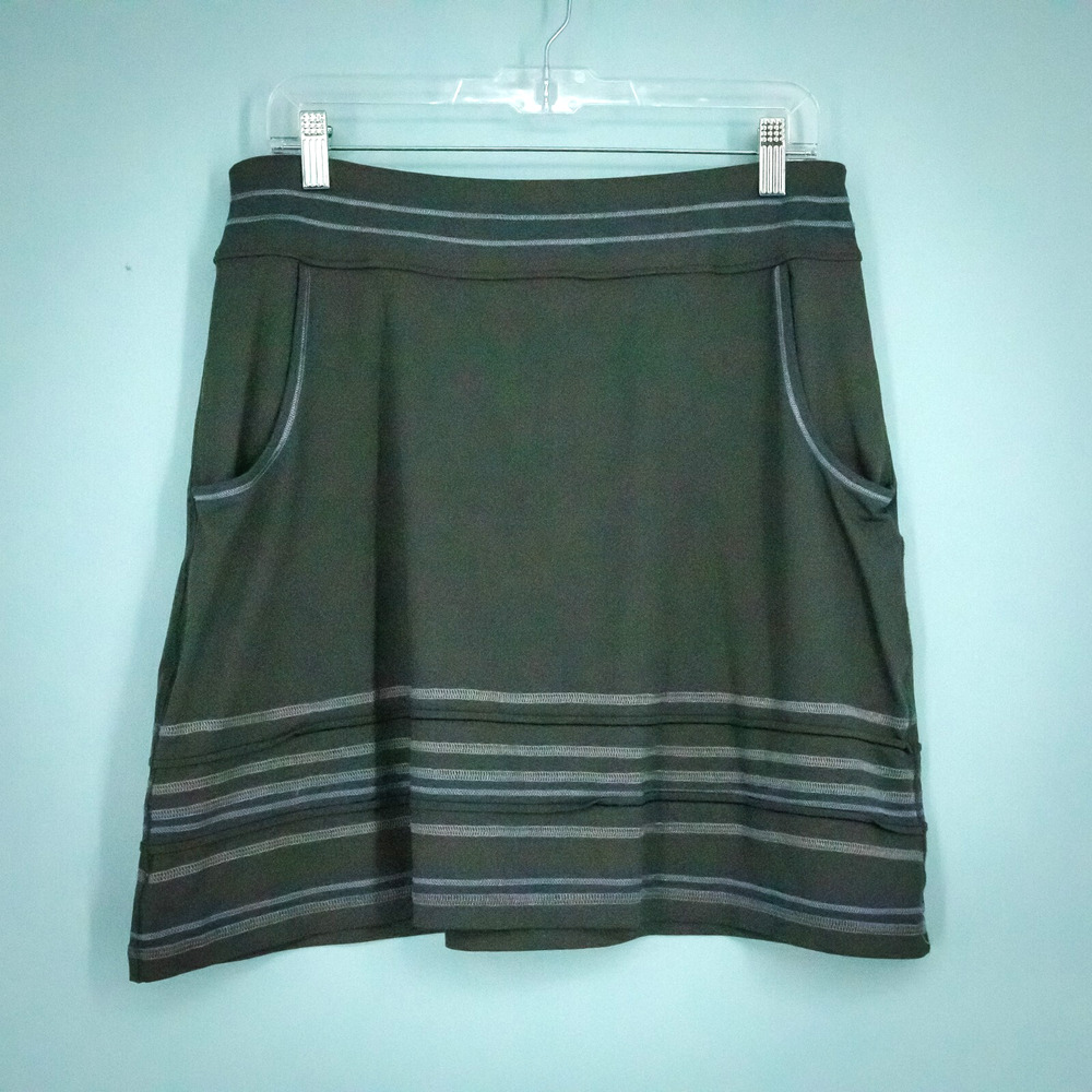Title Nine Size Medium M Gray Breeze Contrast Stitching Pull On Skirt Cover Up